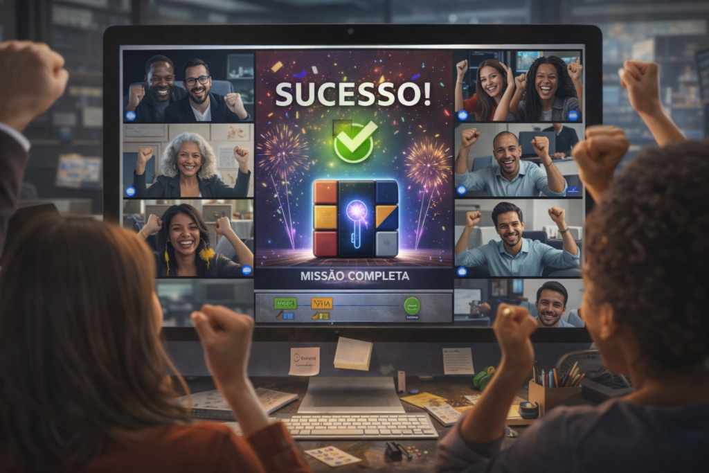 Participantes colaboram para o sucesso coletivo no jogo Agentes de Inclusão