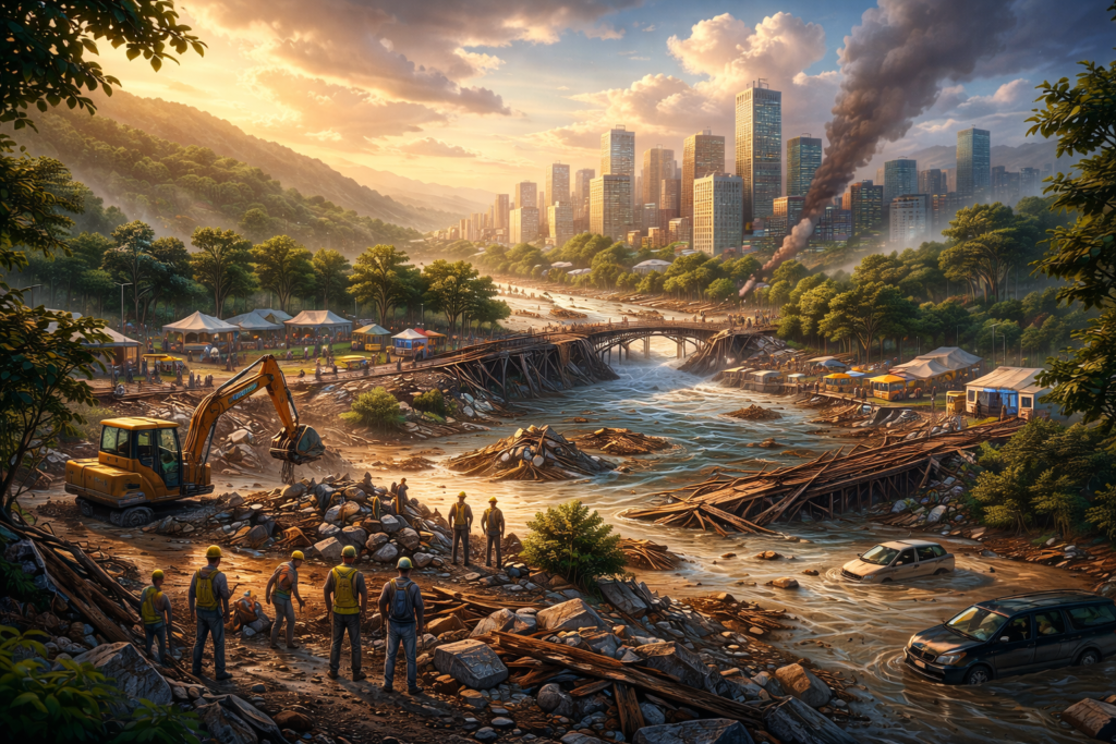 Cidade em reconstrução no simulador ESGame